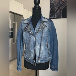 Zara Blue Jean Jacket with Silver Studs